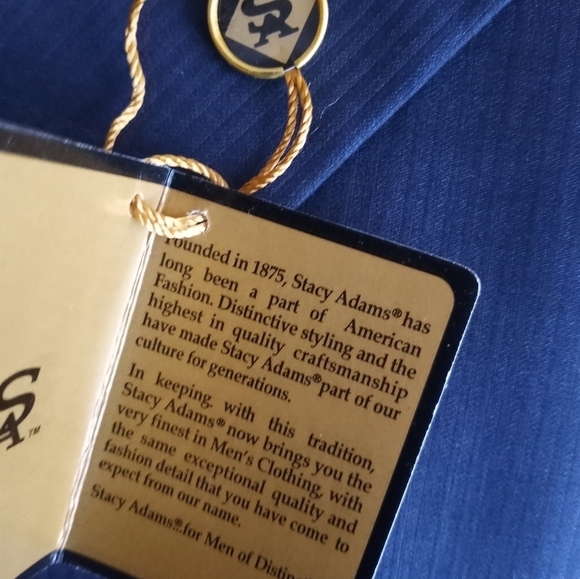 Stacy Adams Gold Label Size 44L Dark Blue Blazer Suit Jacket Coat - Picture 10 of 15